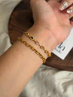 S925老燒彩藍寶手鏈