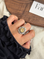 貝殼款黃水晶戒指