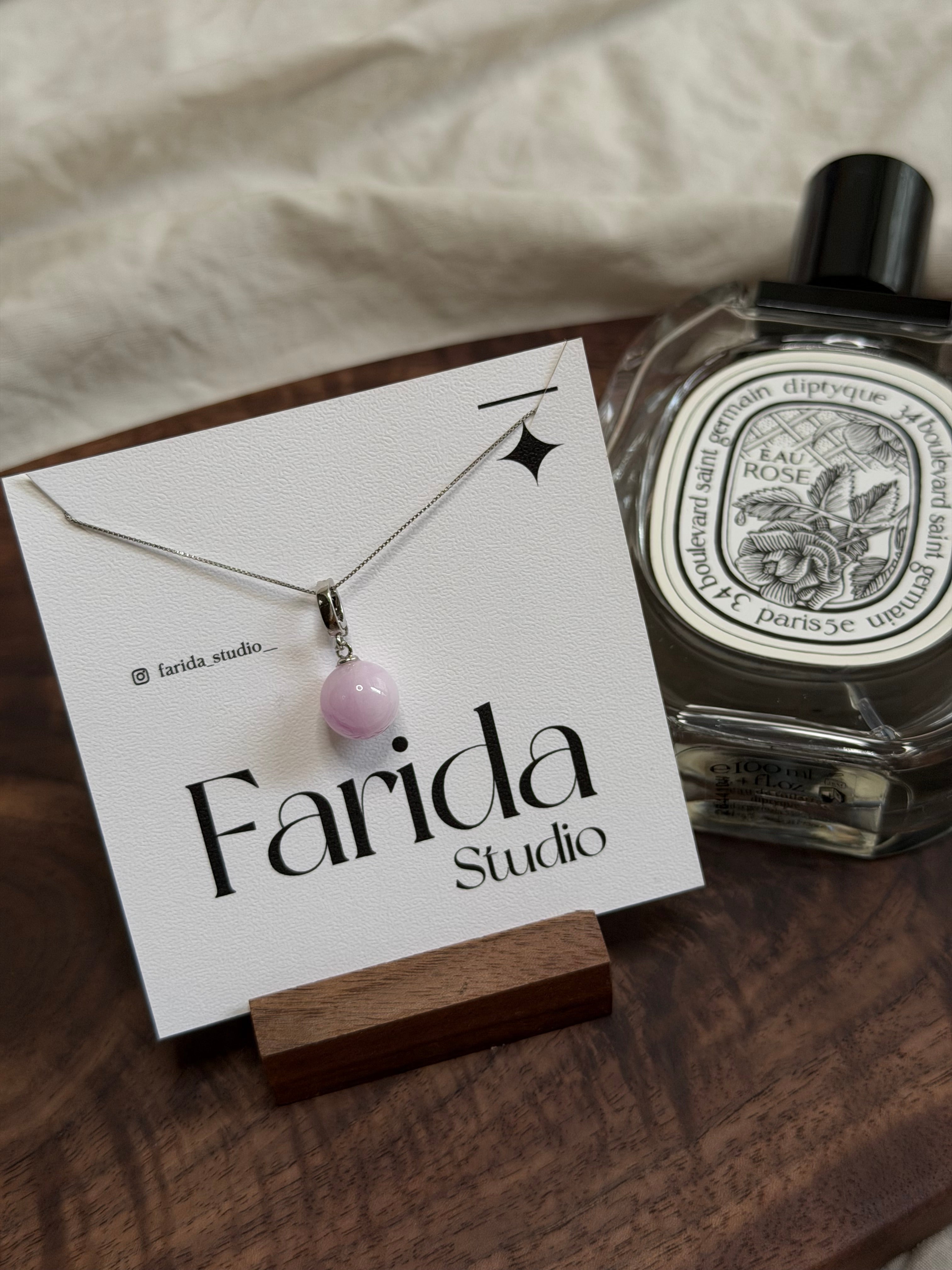 紫鋰輝水晶球吊墜