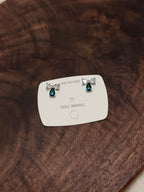 蝴蝶結水晶耳環