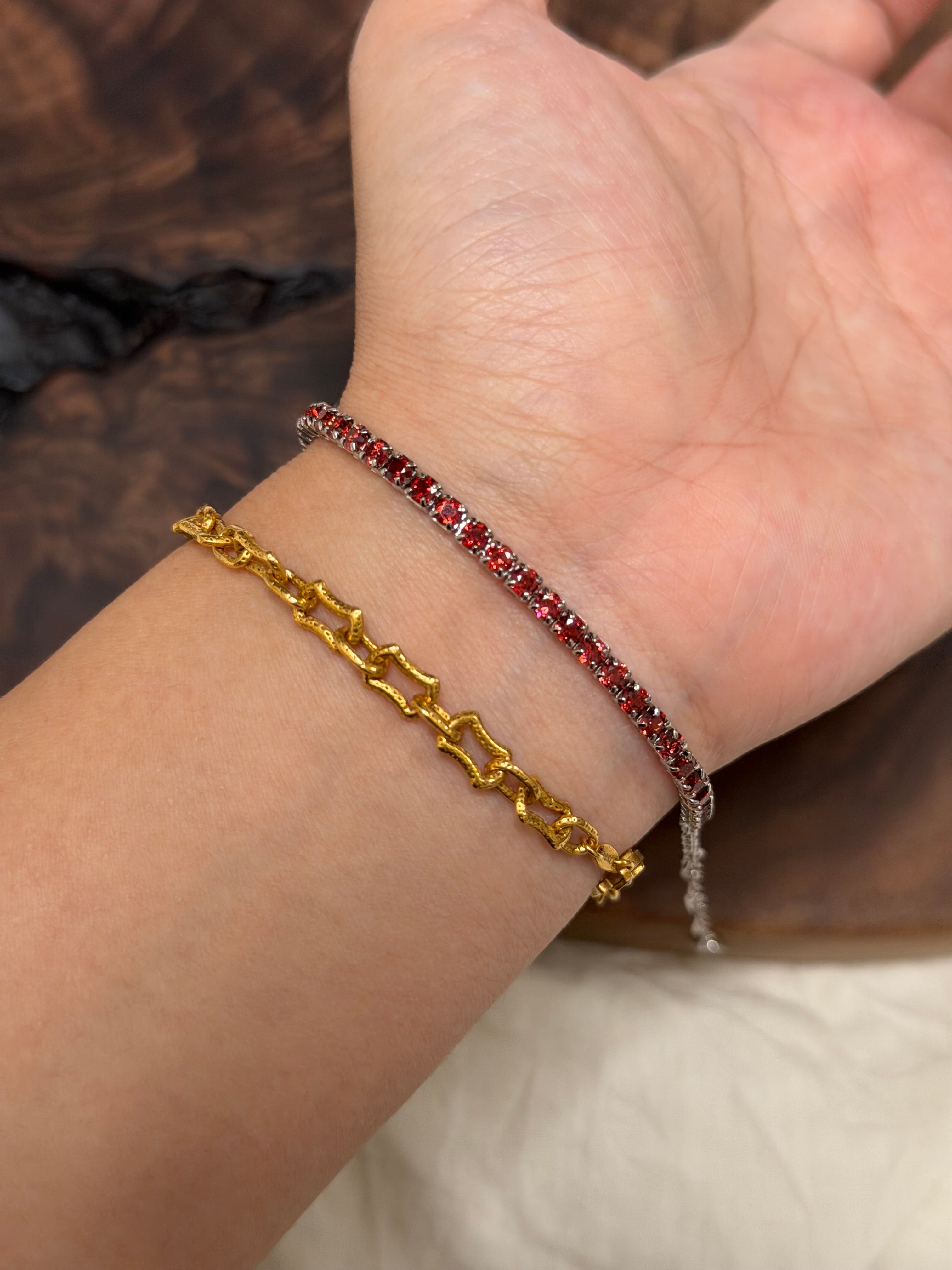 鑽切石榴石手鏈
