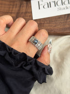 蕾絲彼得石寬戒指