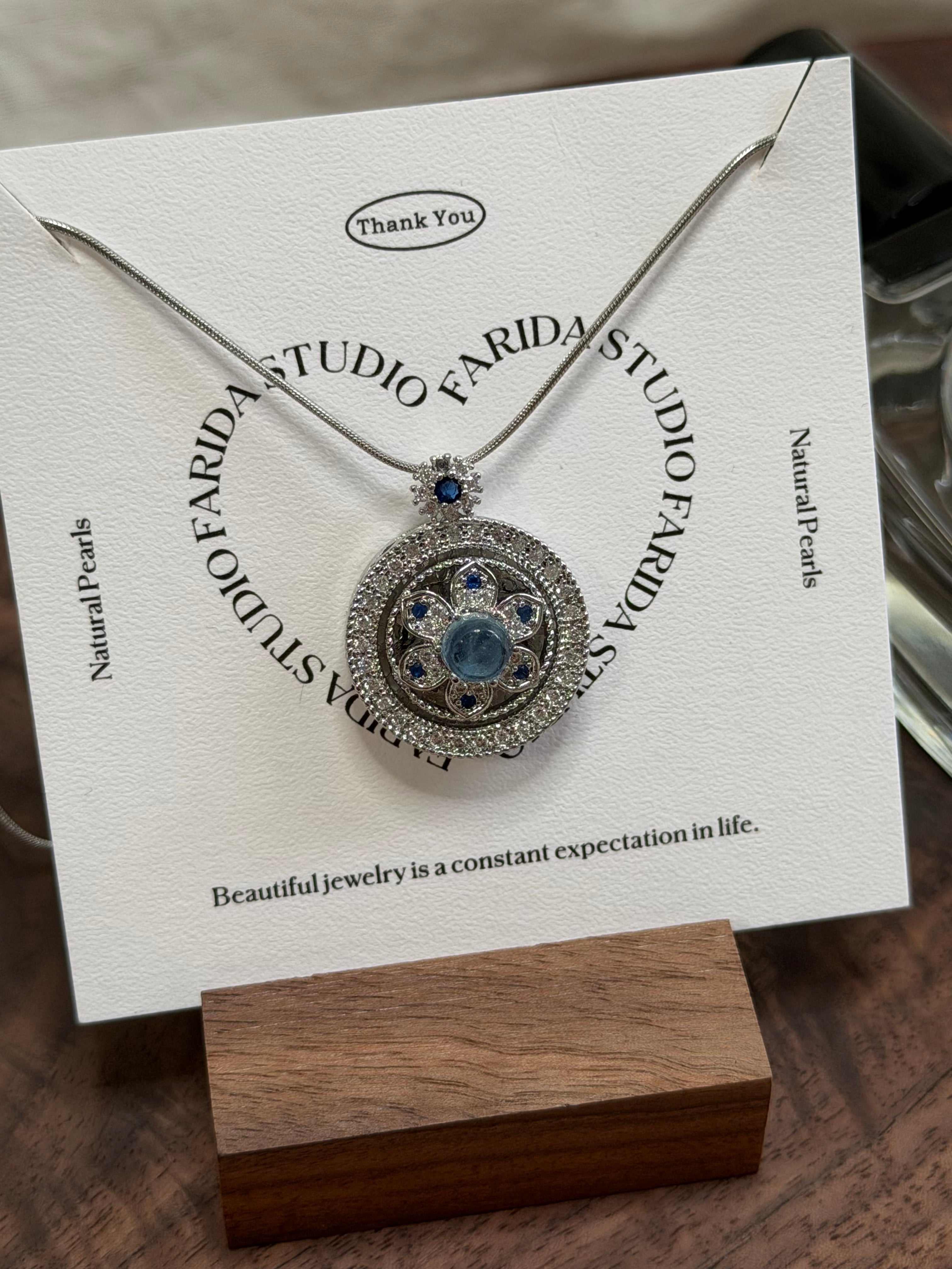 羅盤海藍寶轉轉吊墜