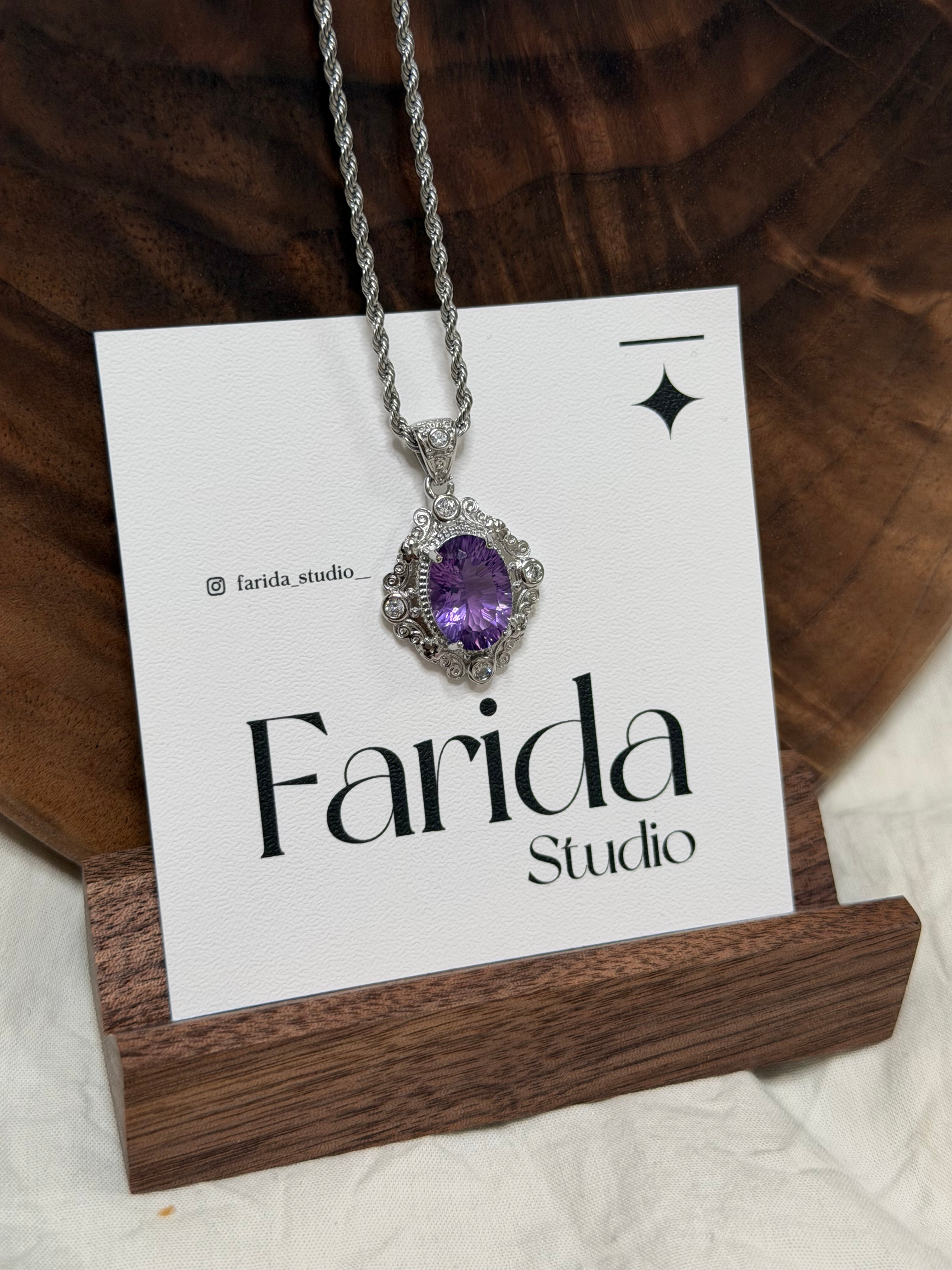 千禧切紫水晶吊墜