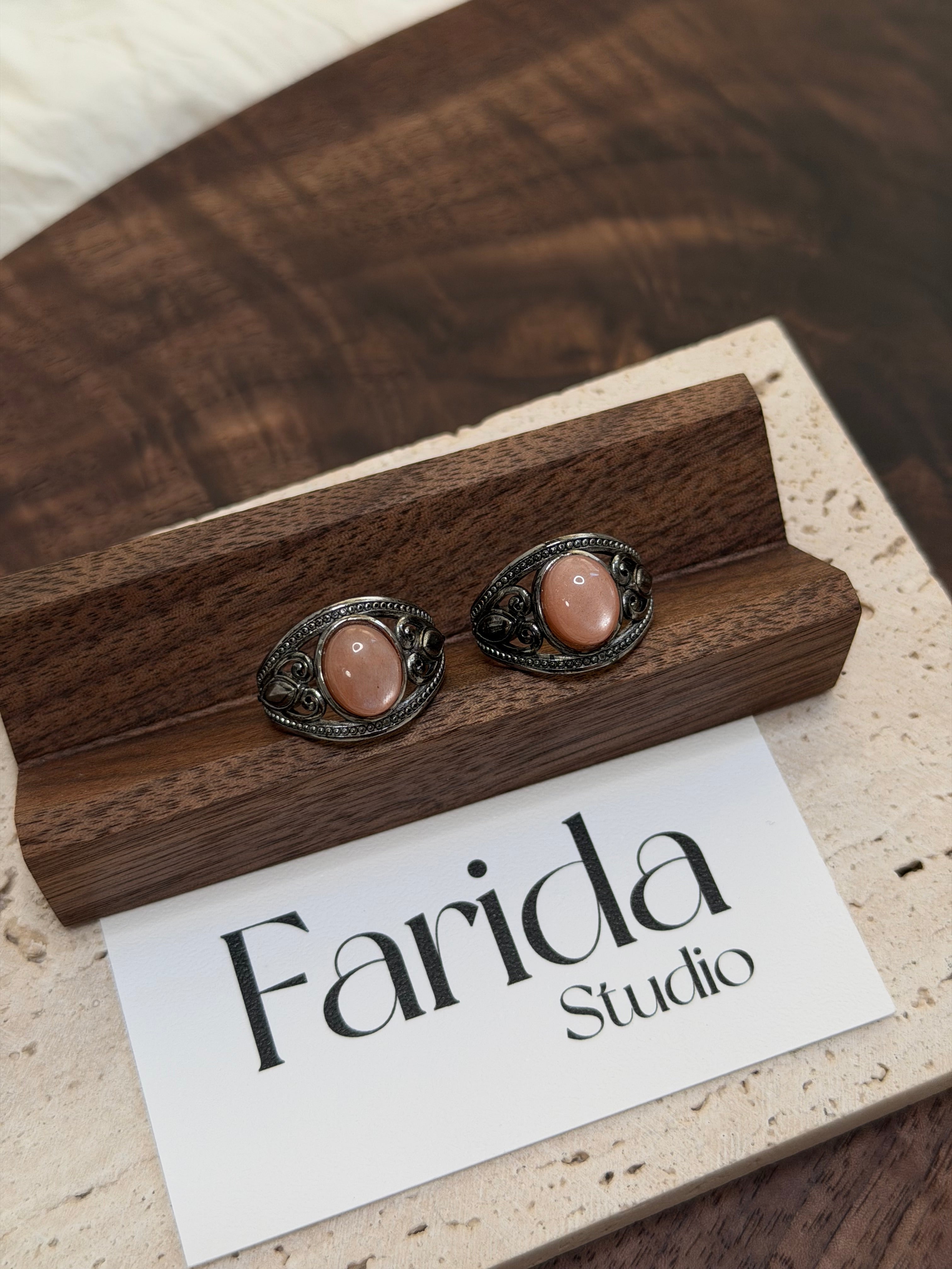 橙月光復古托戒指