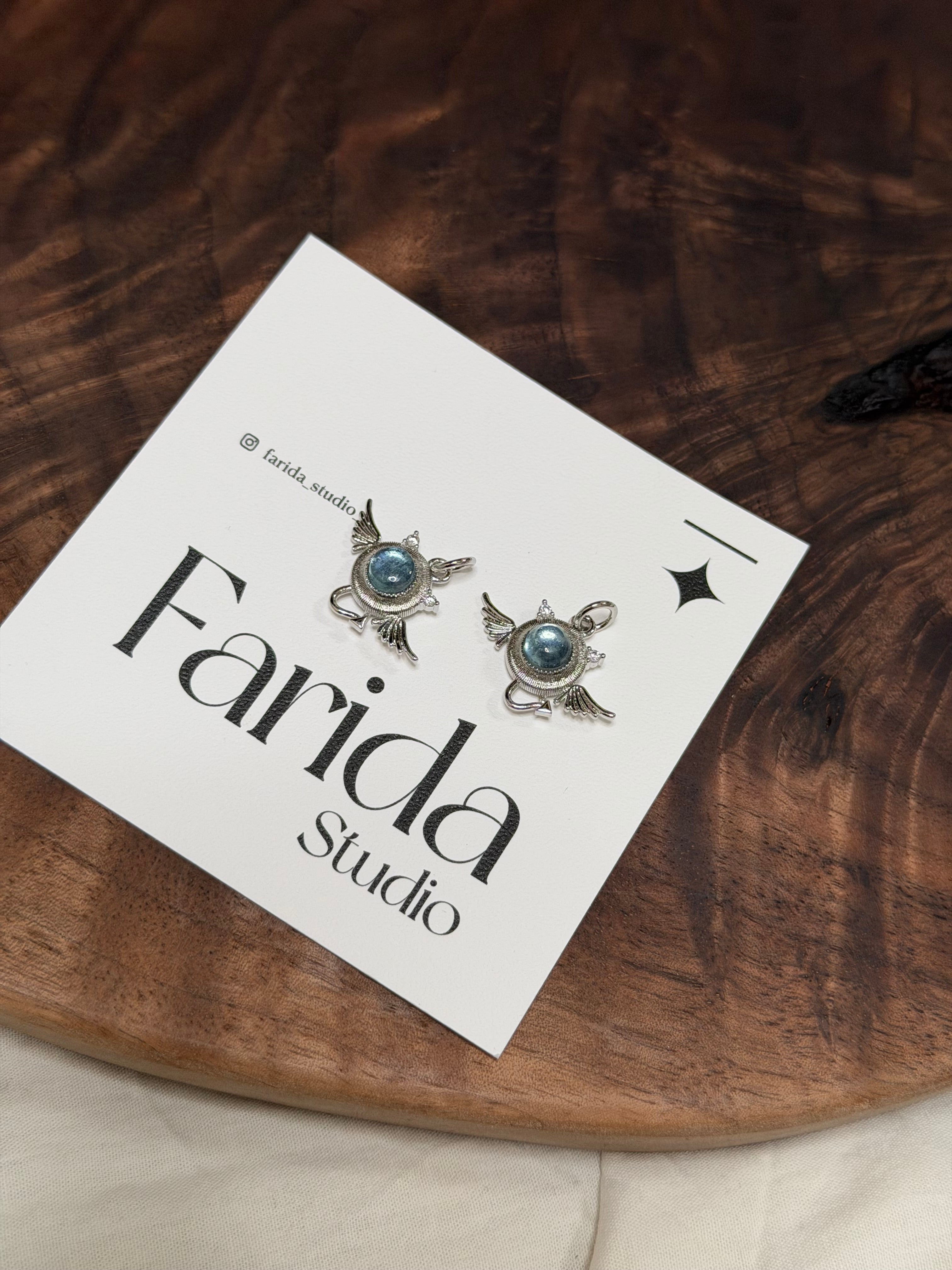 海藍寶小惡魔吊墜