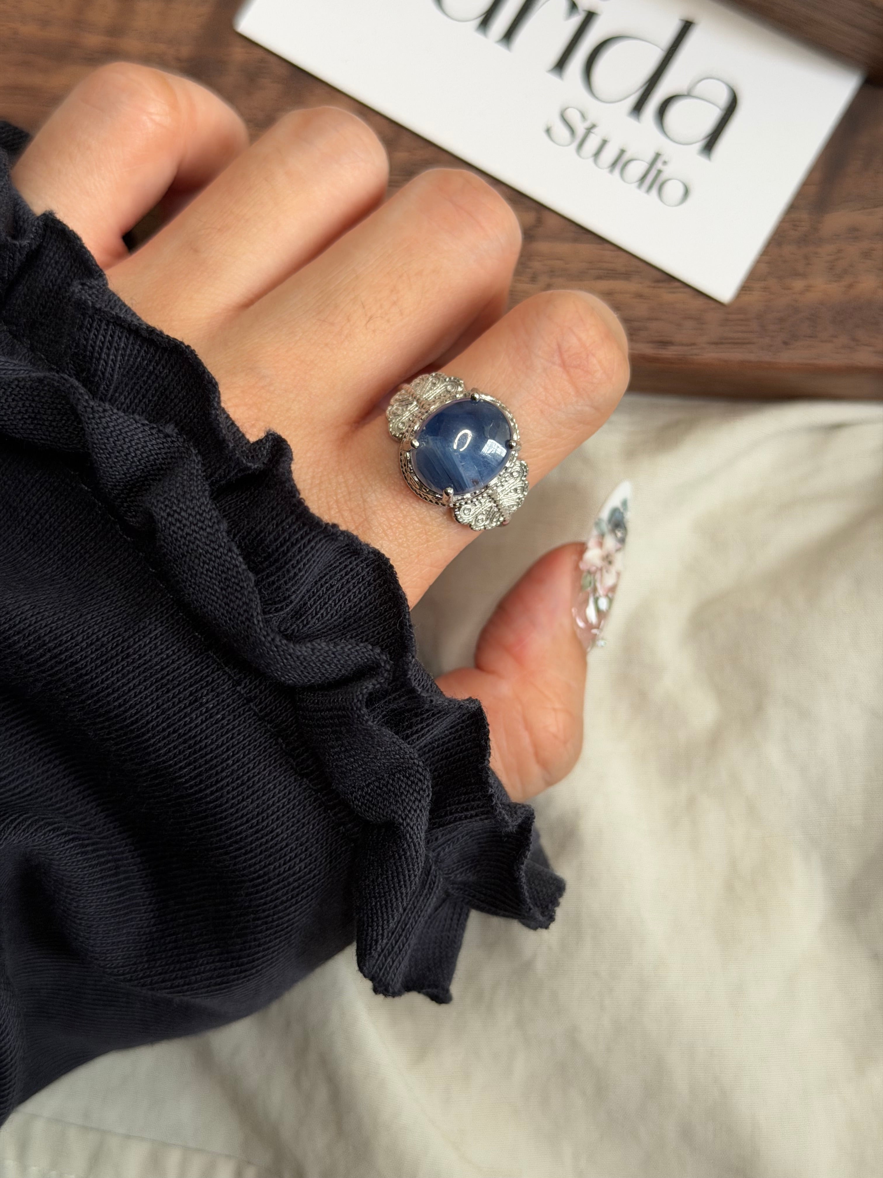 蝴蝶藍晶石戒指