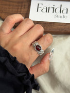 紫牙烏花花戒指