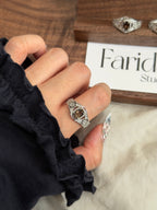 錶帶寬茶水晶戒指