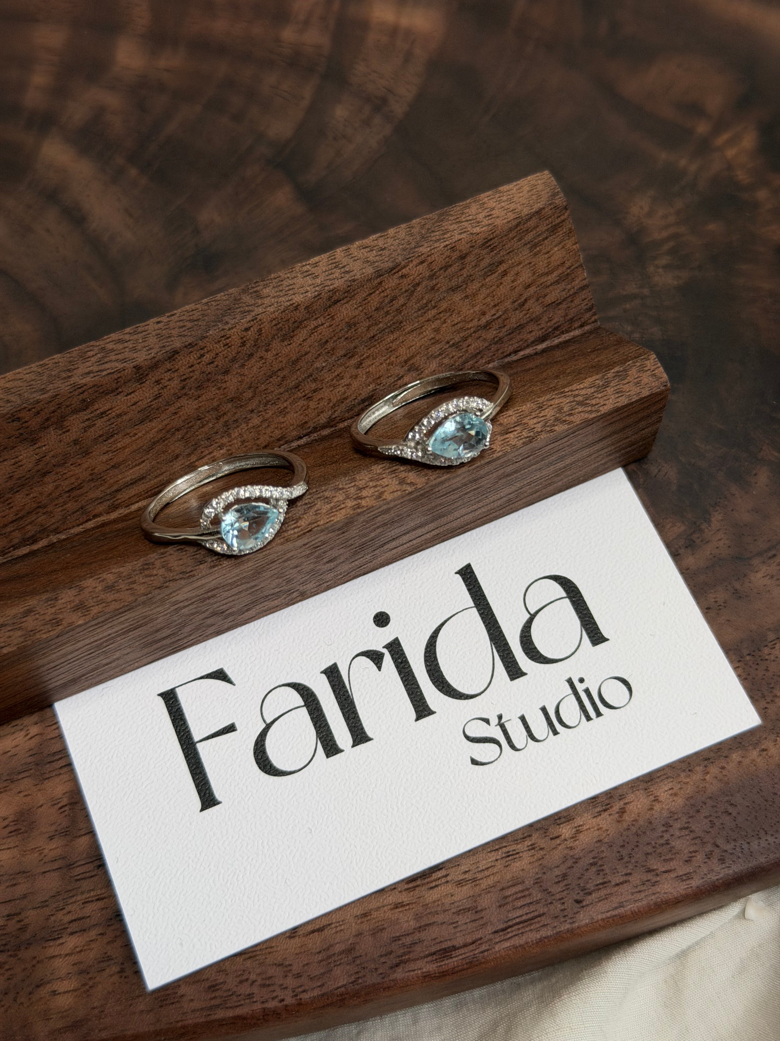 水滴藍托帕戒指