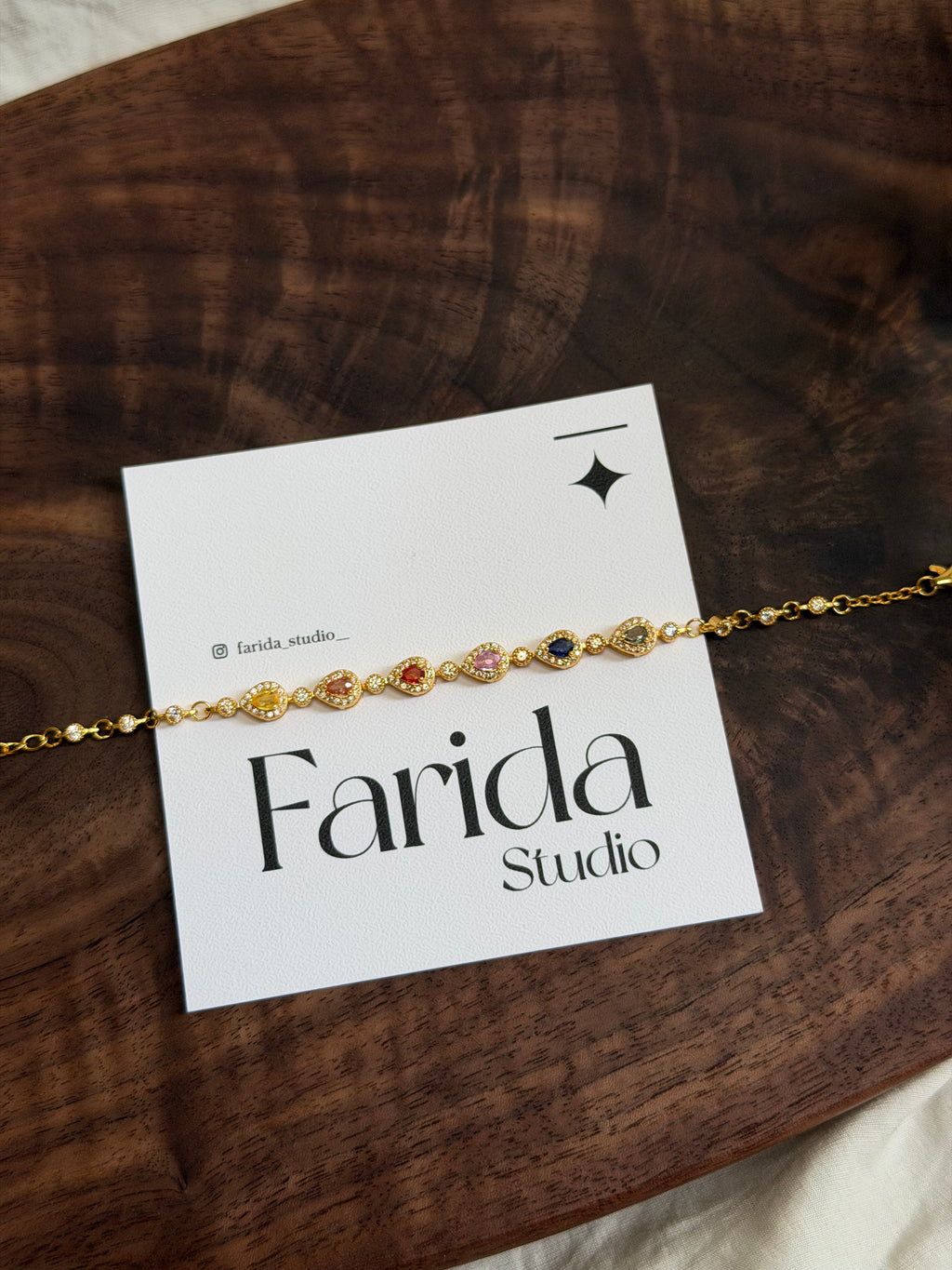 S925老燒彩藍寶手鏈