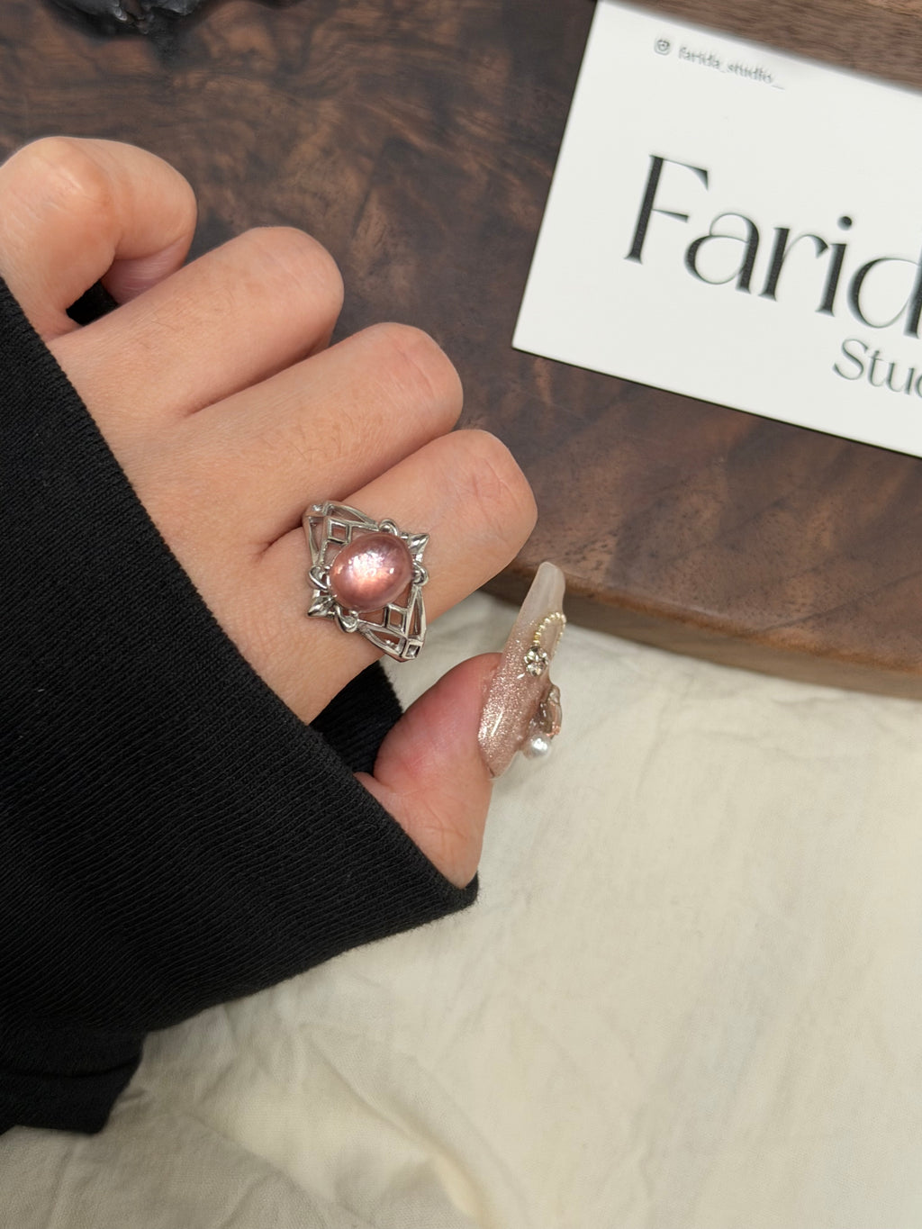 粉紫鋰雲母戒指