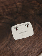 蝴蝶結水晶耳環