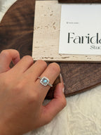 方托灰月光石戒指