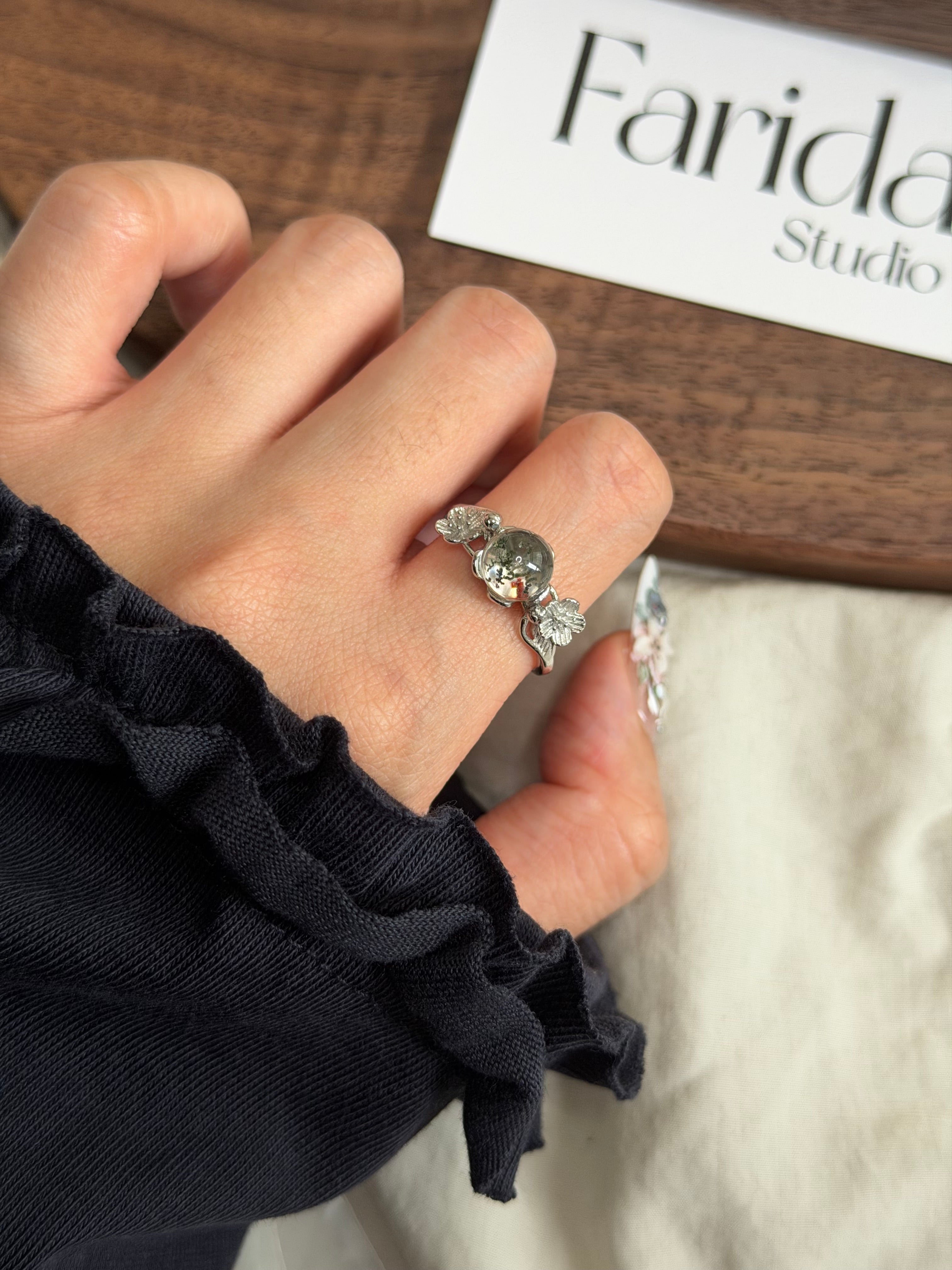 小花彩幽靈戒指