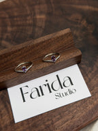 鑲嵌V型紫水晶戒指