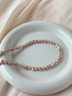 粉橘巴洛克珍珠頸鏈