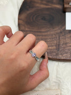 復古絲帶紫玉晶戒指