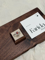 紅石榴石太陽花戒指