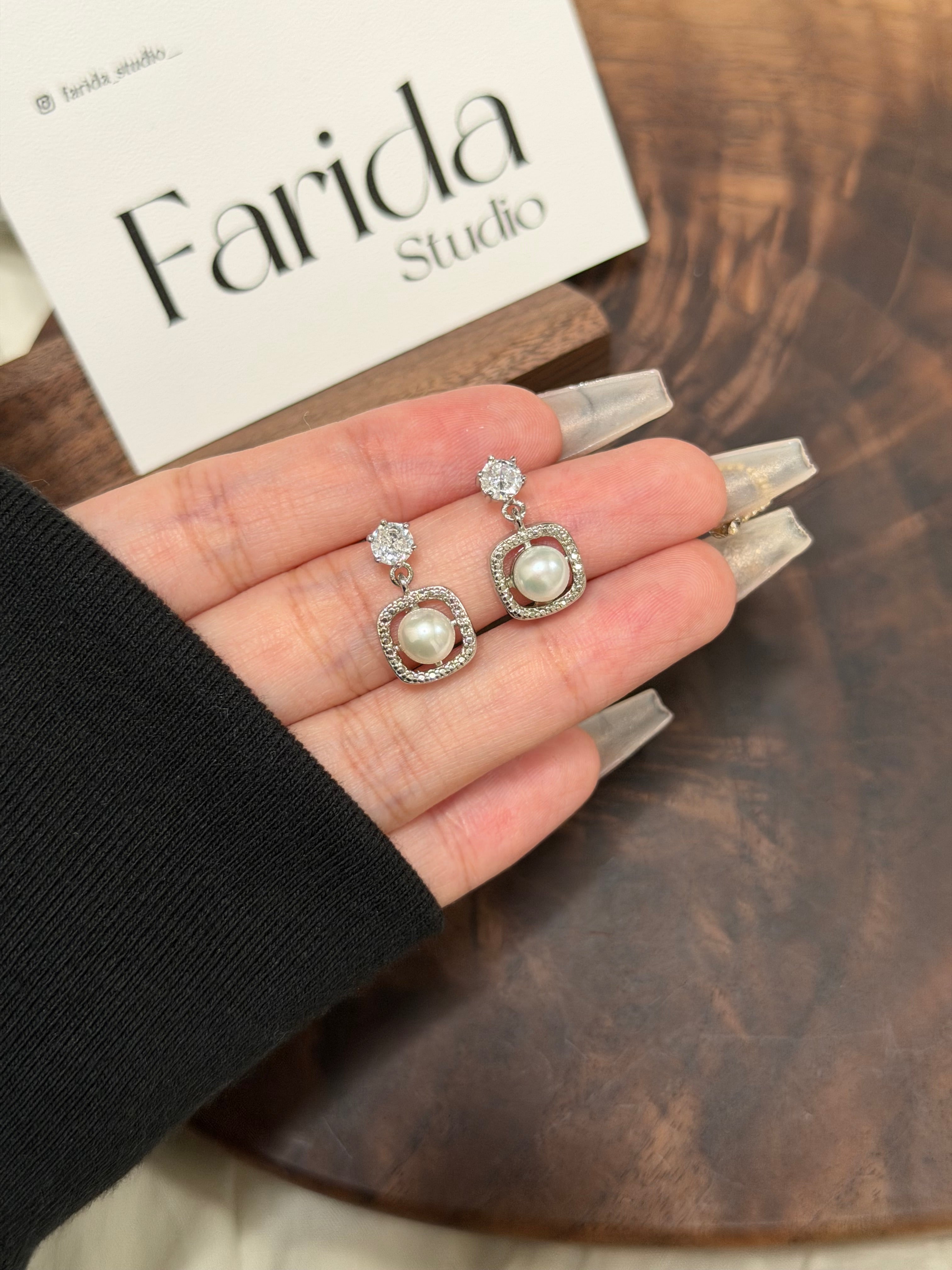 S925銀針珍珠耳環