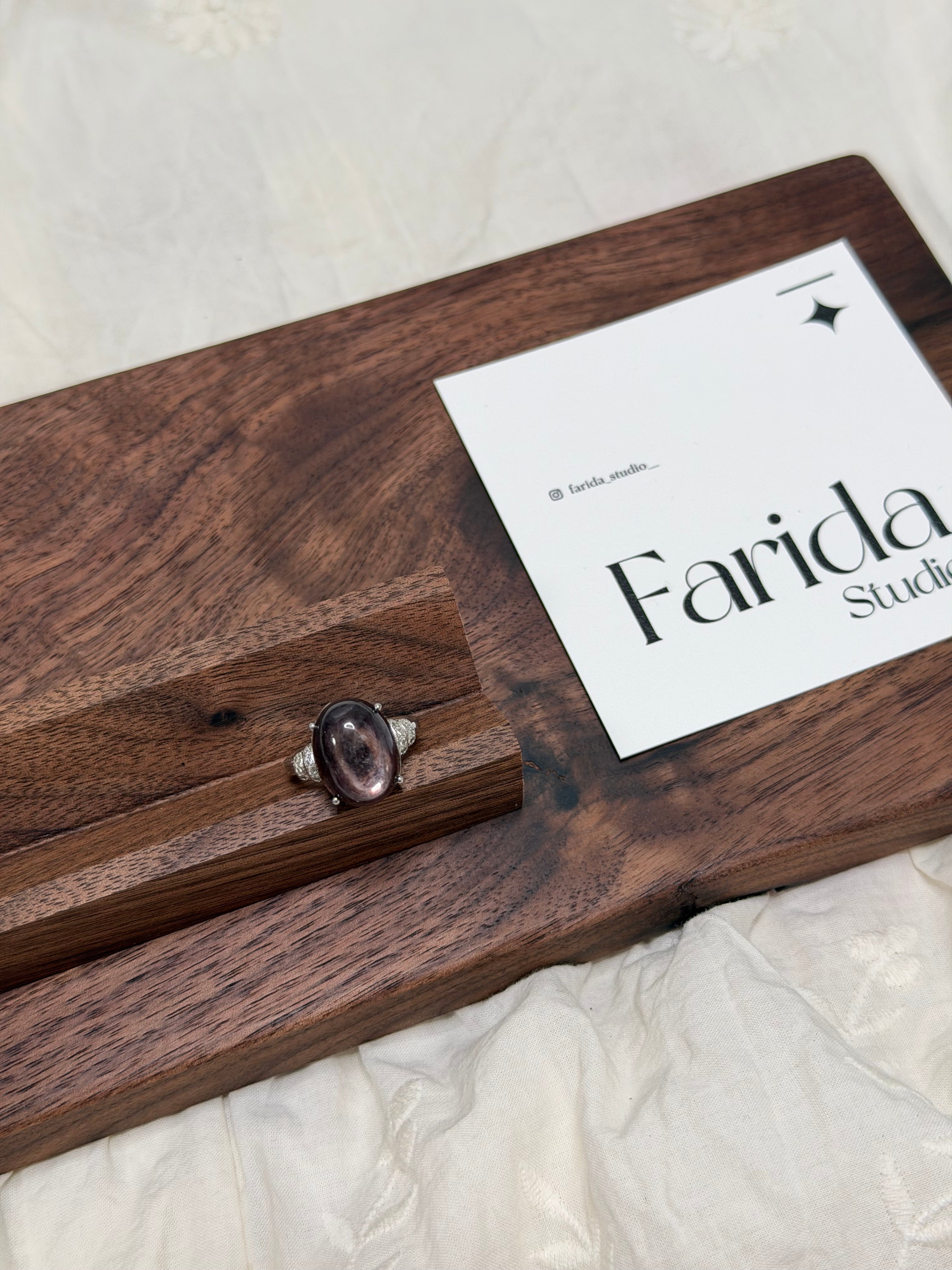 紫鋰雲母（黑體）戒指