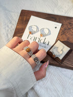 黑金骨幹蕾絲戒指