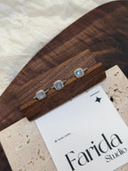 方托灰月光石戒指