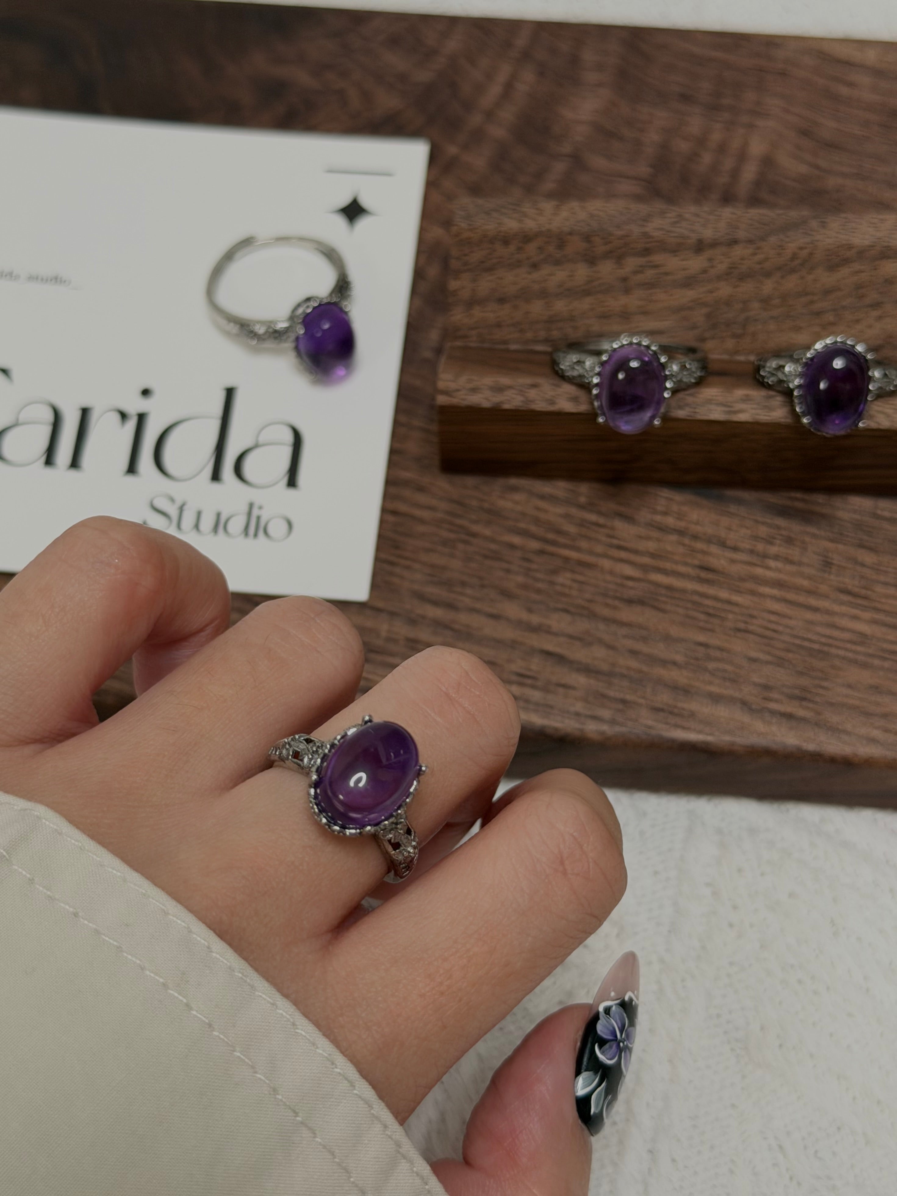 帝王紫紫水晶戒指