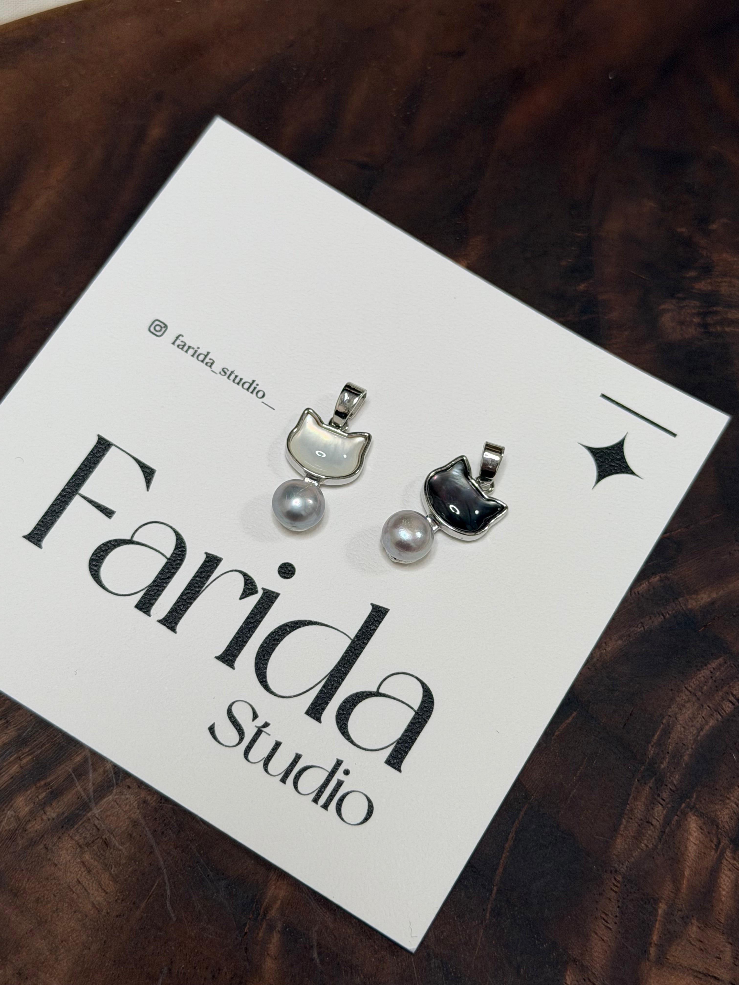 貝母貓貓珍珠吊墜