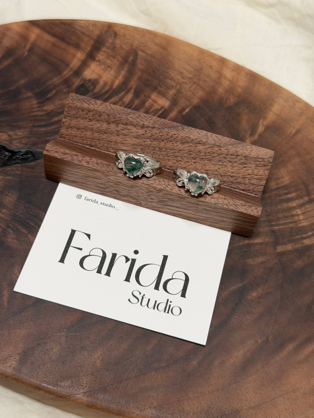 水草瑪瑙心型戒指