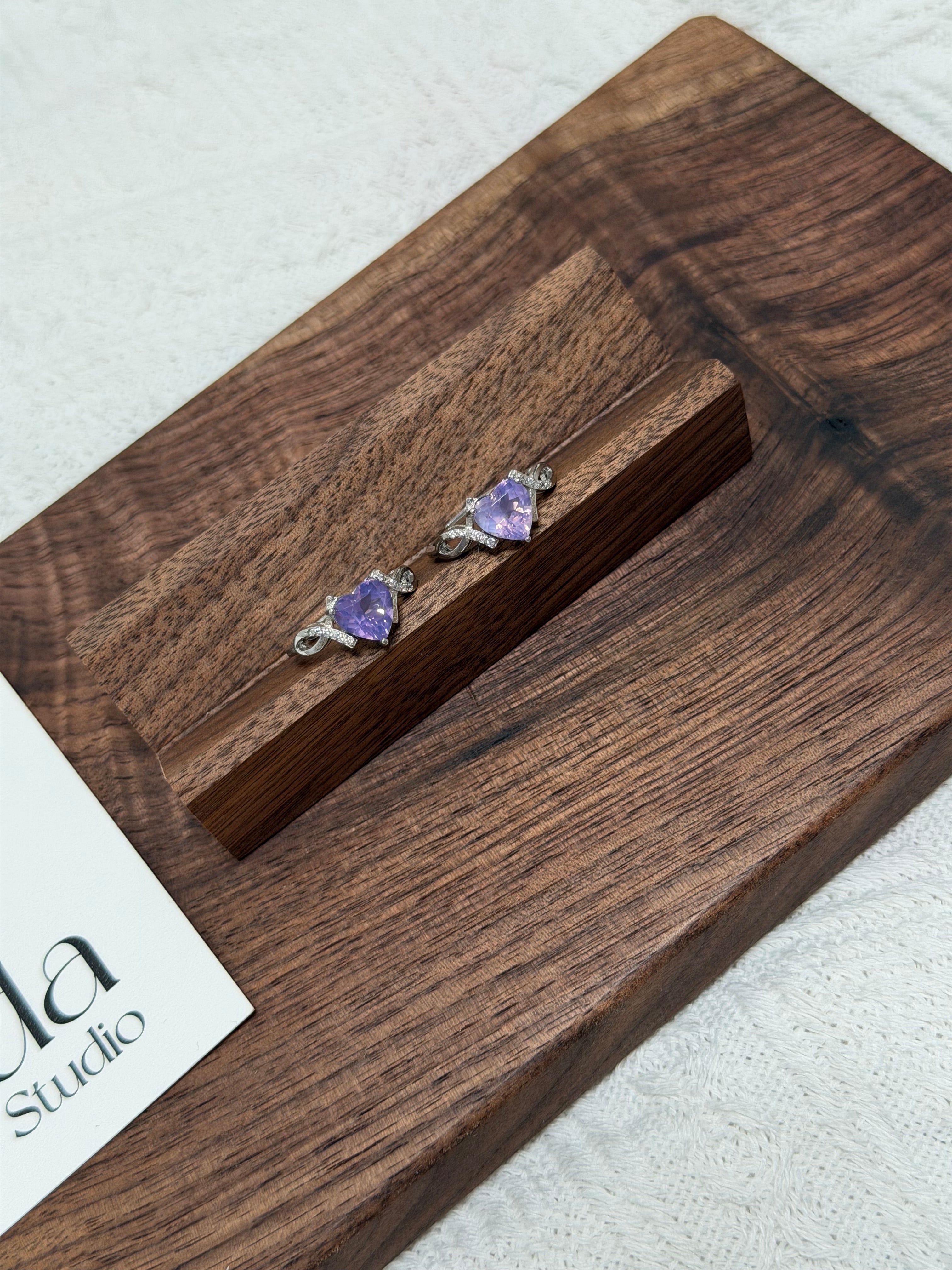 心型紫玉晶戒指