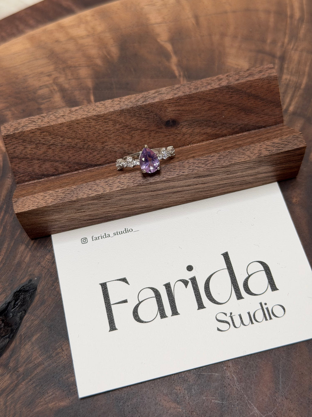 S925水滴紫水晶戒指