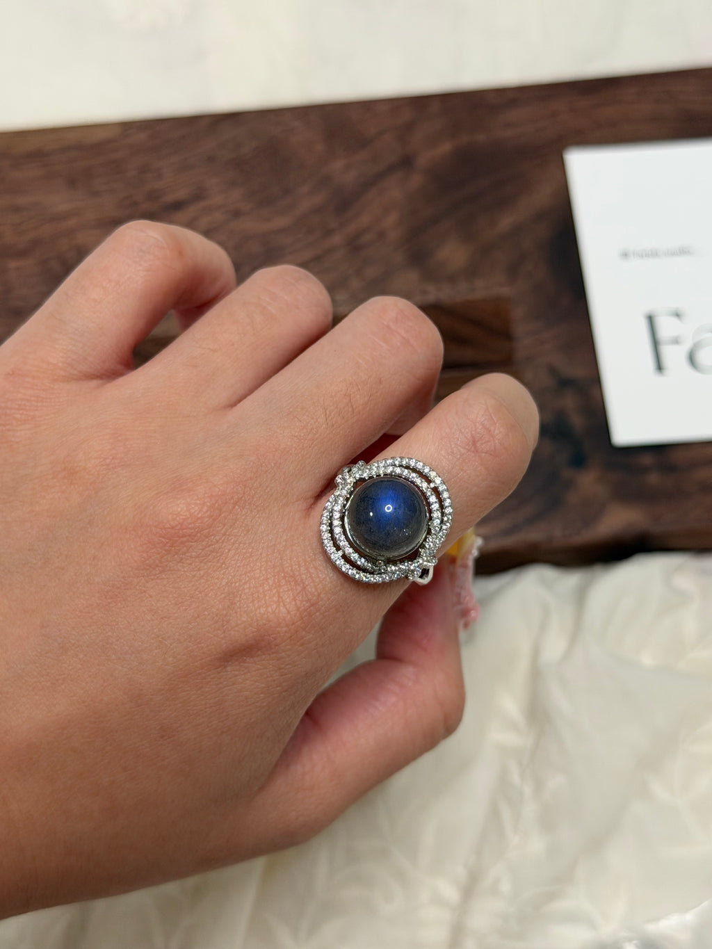 豪華款拉長石戒指