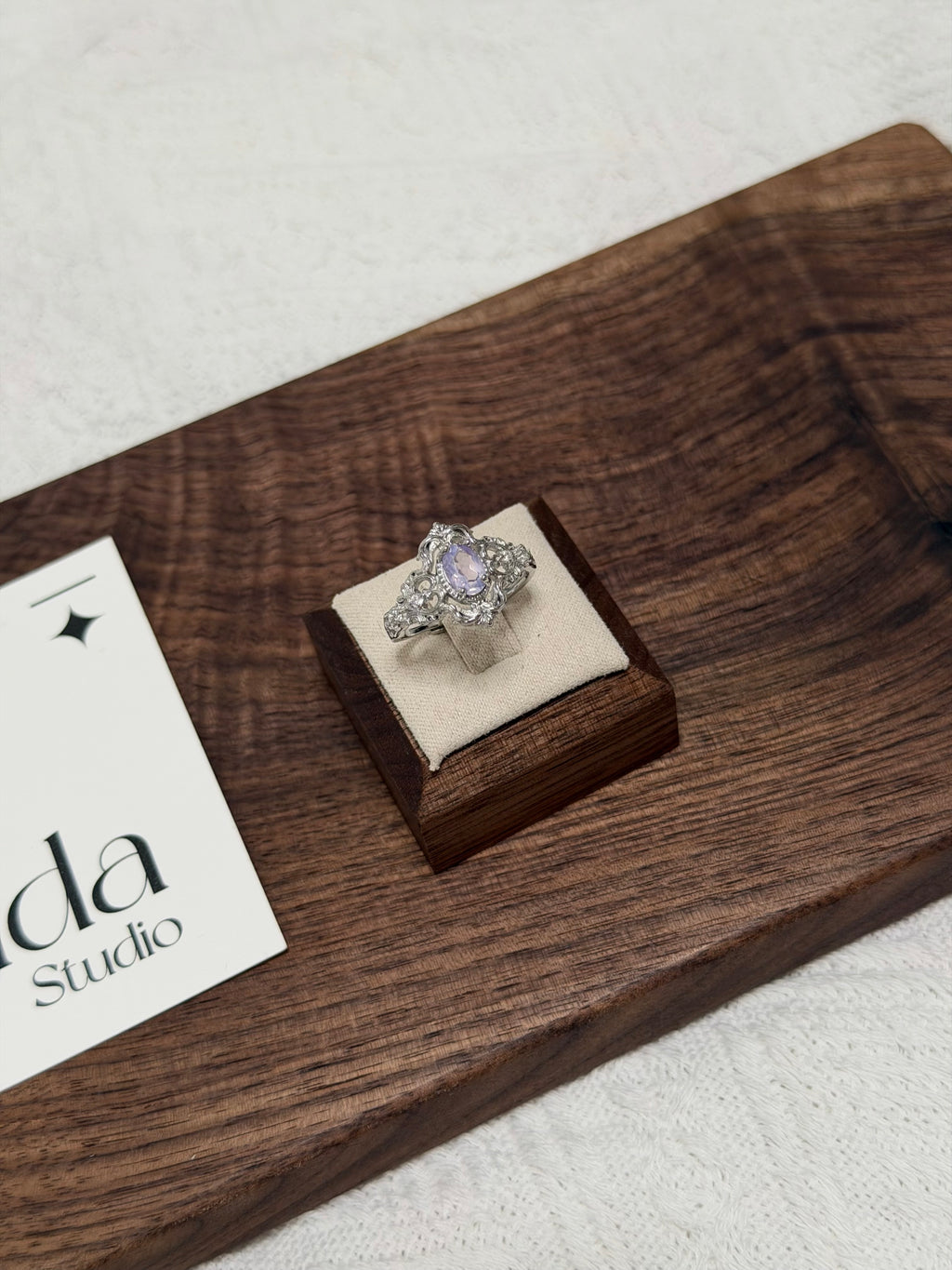 宮廷風紫玉晶戒指