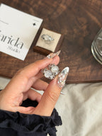 白月亮石樓空戒指