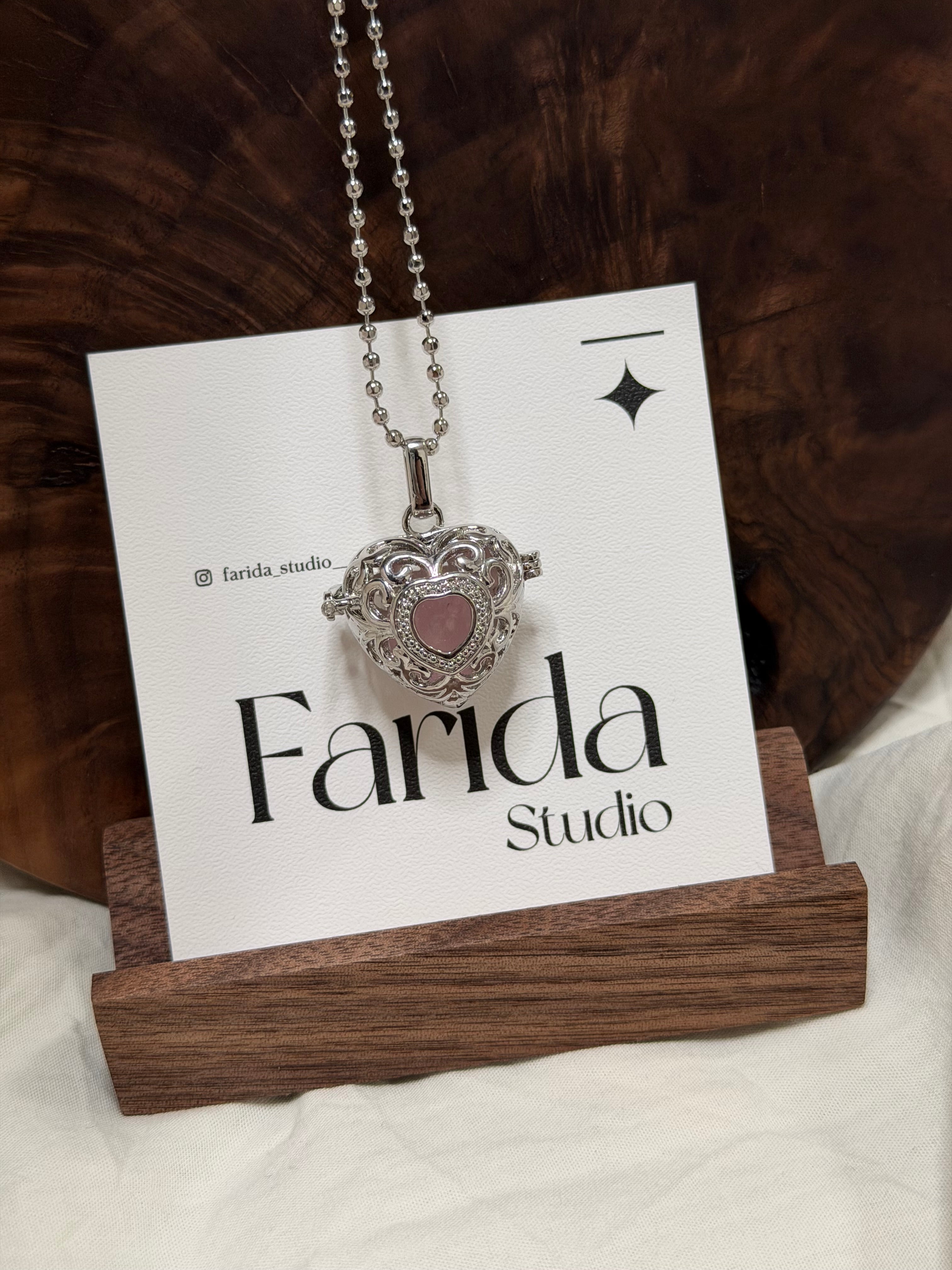 心型盒子吊墜（送水晶珠珠）