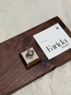 做舊雙尖海藍寶戒指