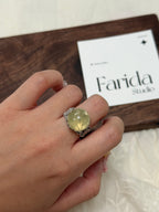 黃阿塞水晶球戒指