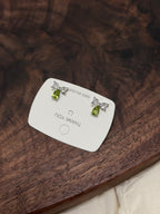 蝴蝶結水晶耳環