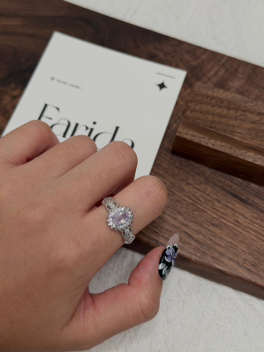 紫玉晶鈦鋼戒指