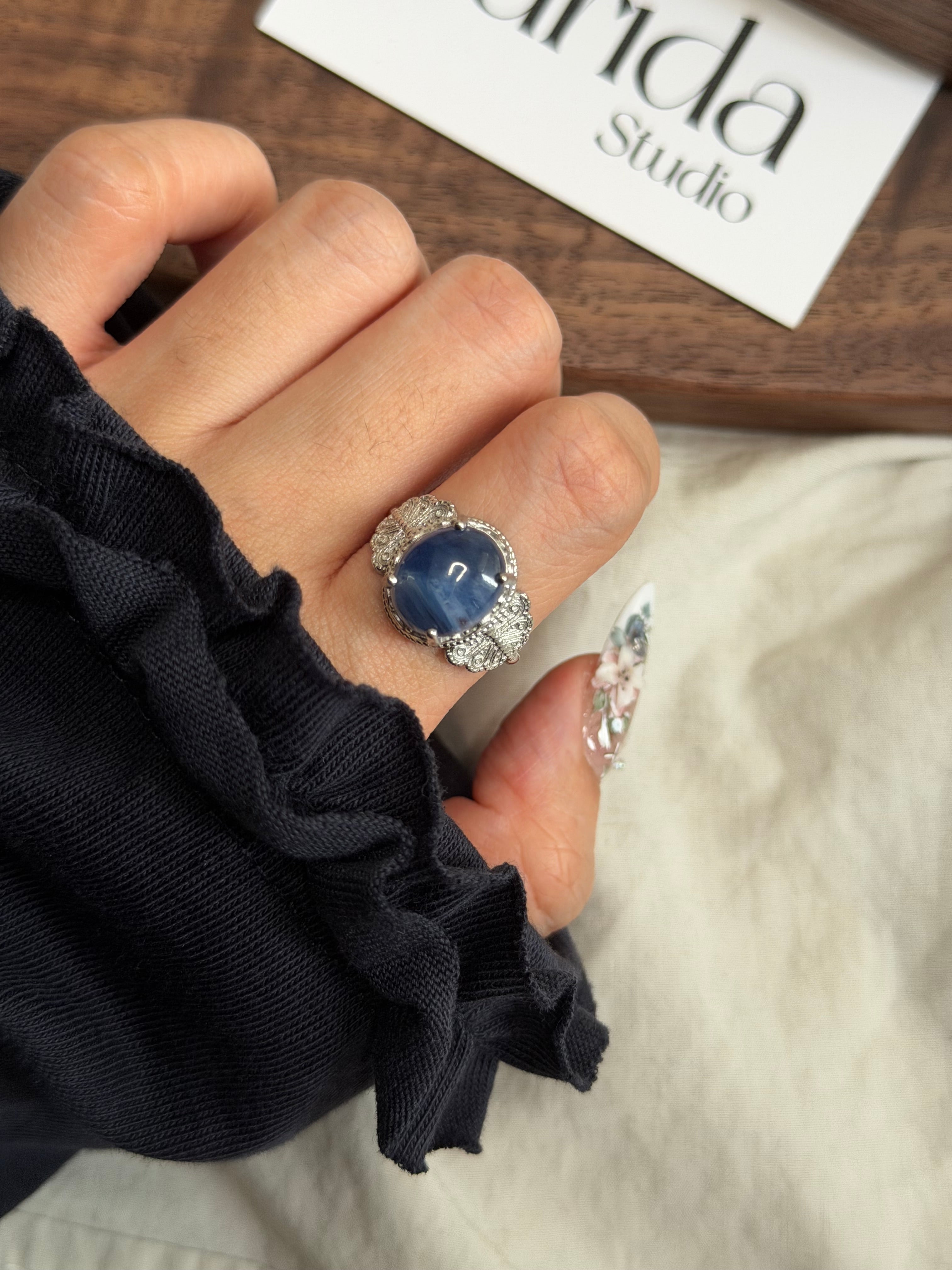 蝴蝶藍晶石戒指