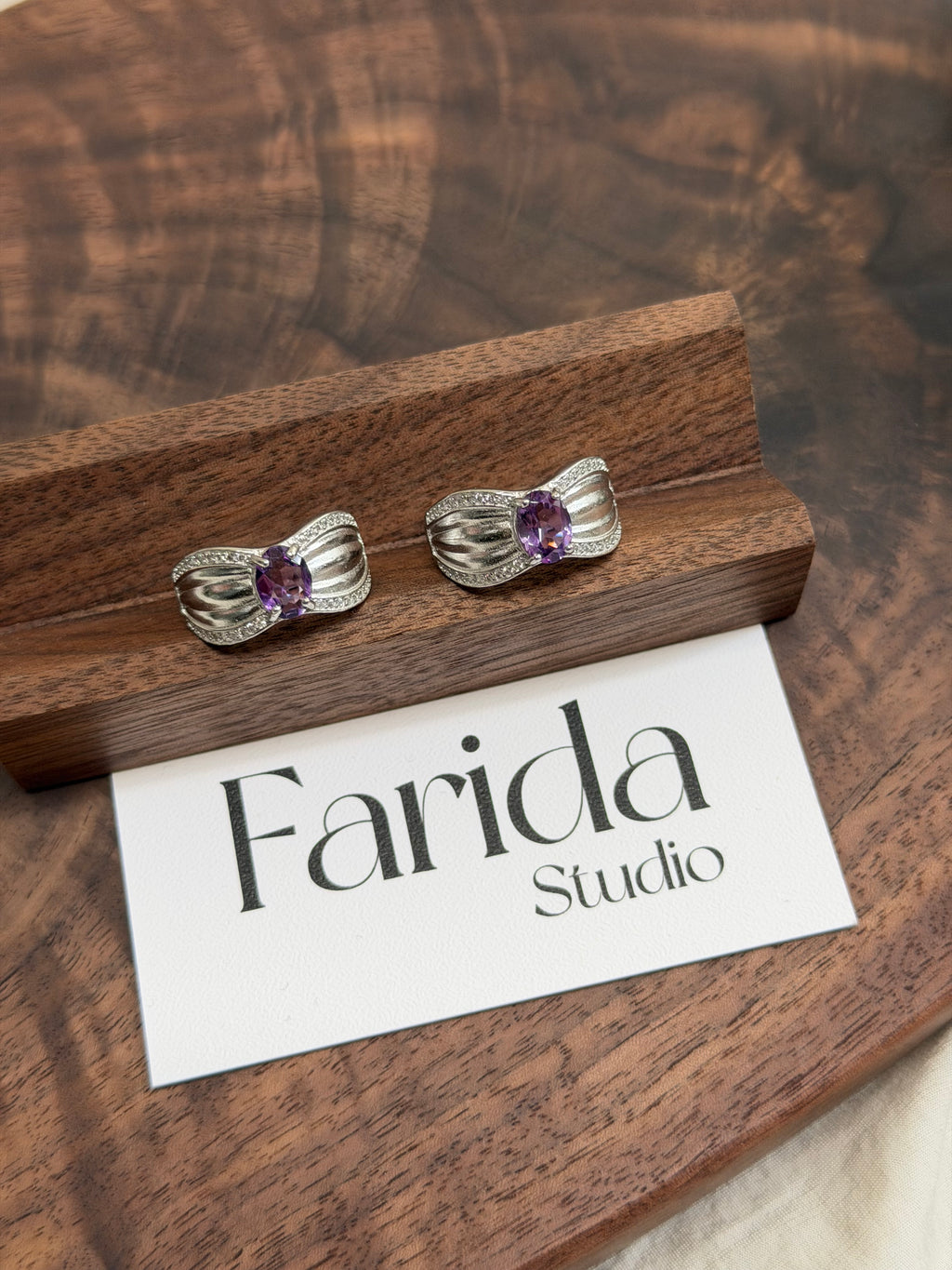 蝴蝶結紫水晶戒指