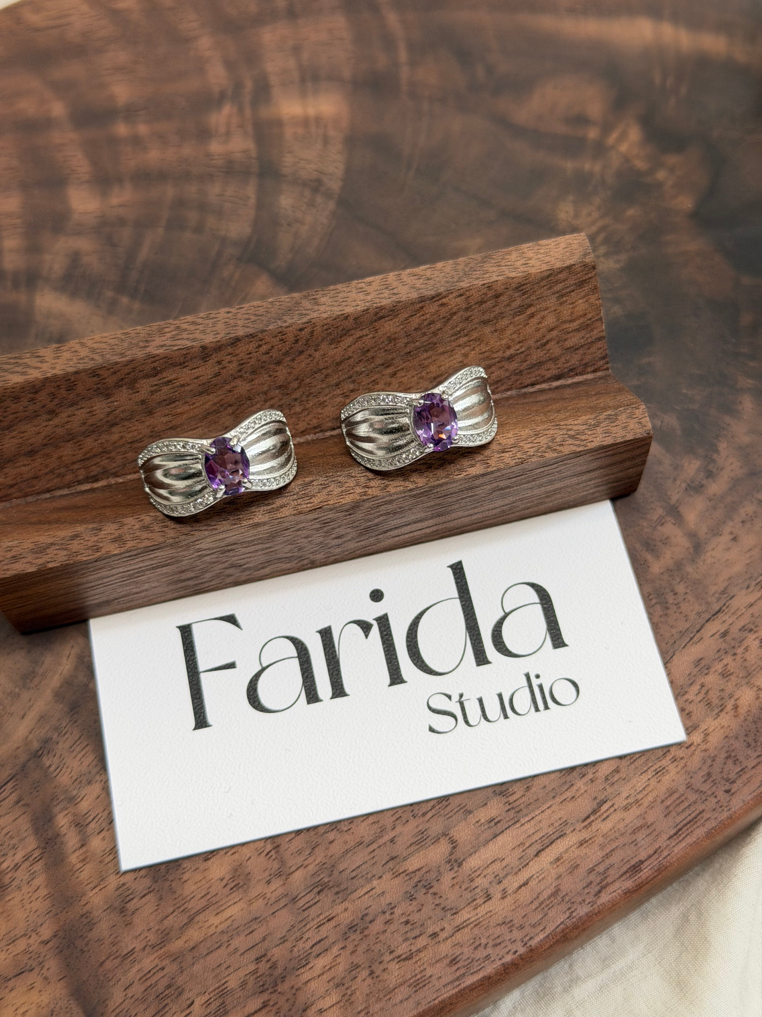 蝴蝶結紫水晶戒指