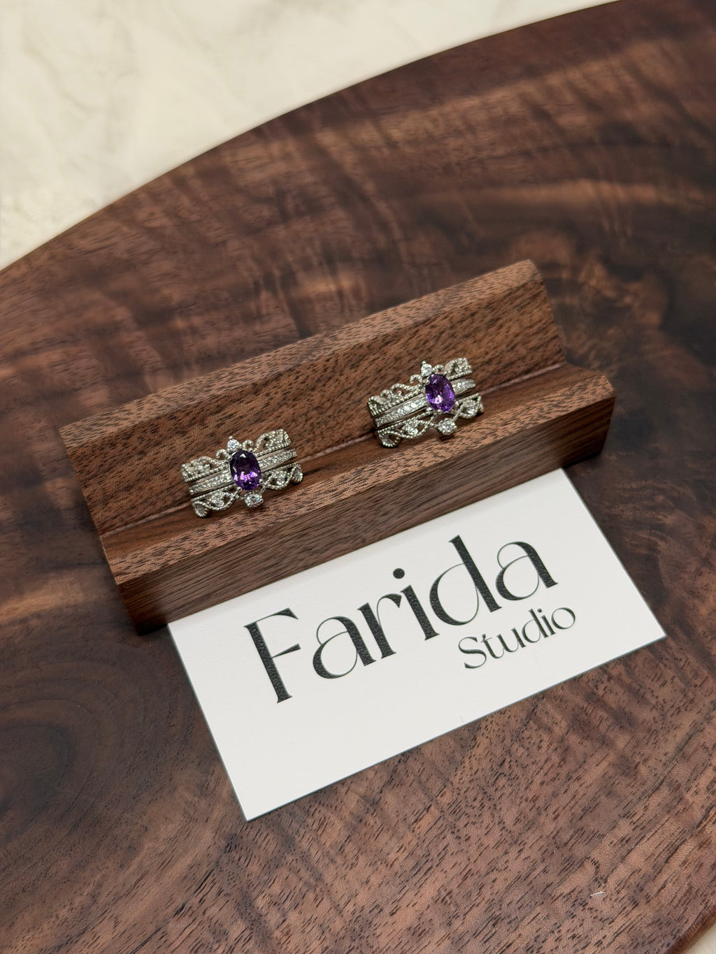 疊戴紫水晶戒指