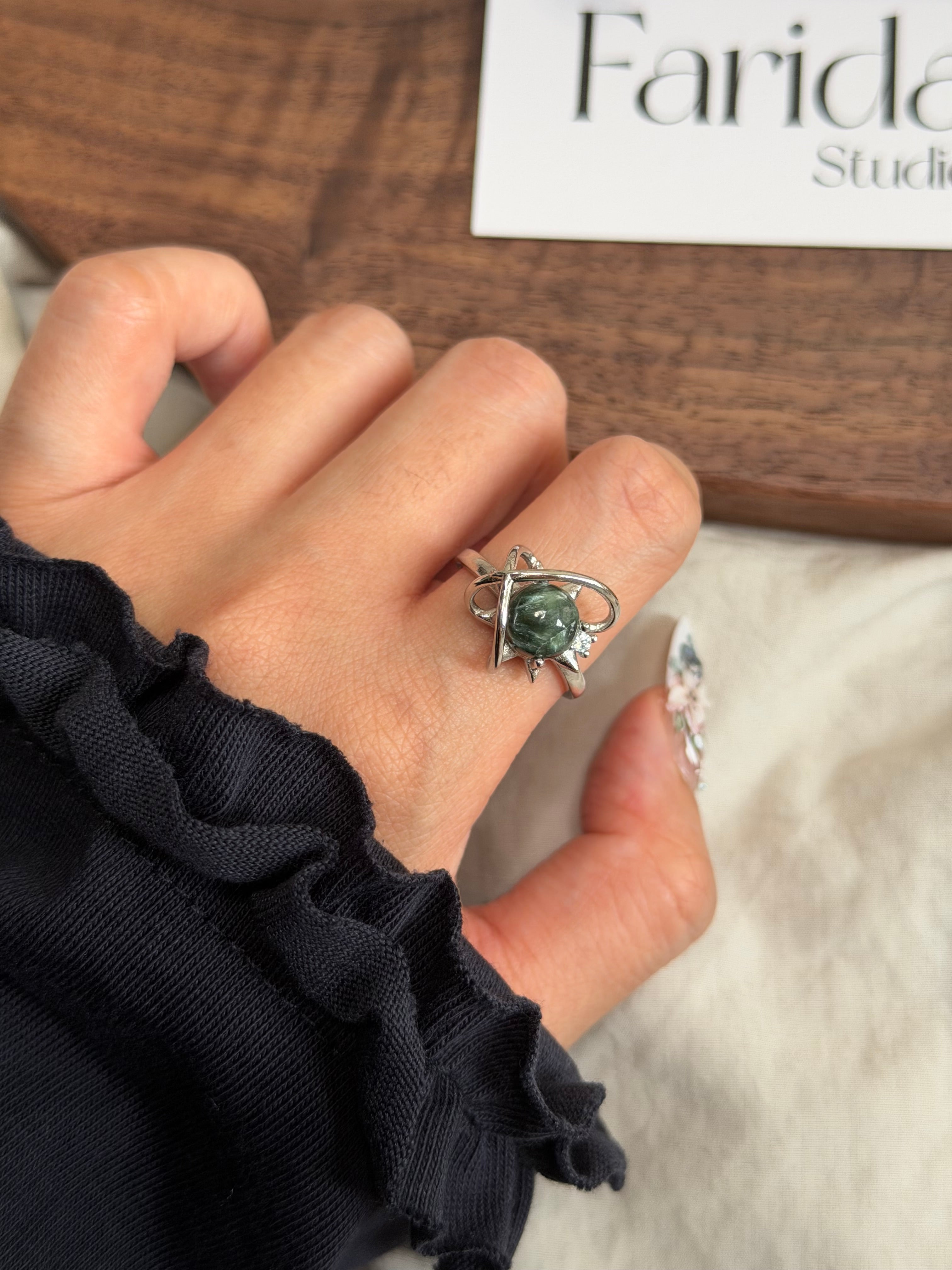 星球款綠龍晶戒指