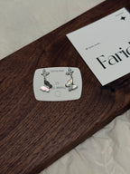 黑貝母蝴蝶耳環