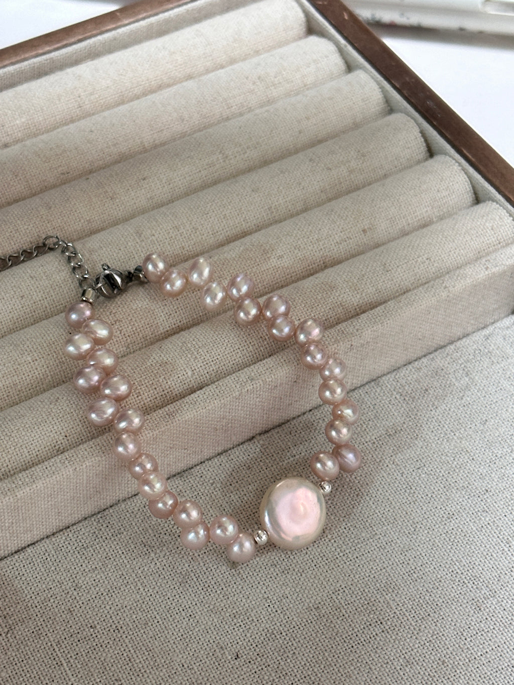 麥穗粉珍珠手鏈