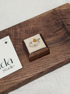 阿斯切黃水晶純銀戒指