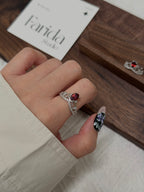 皇冠紅石榴石戒指