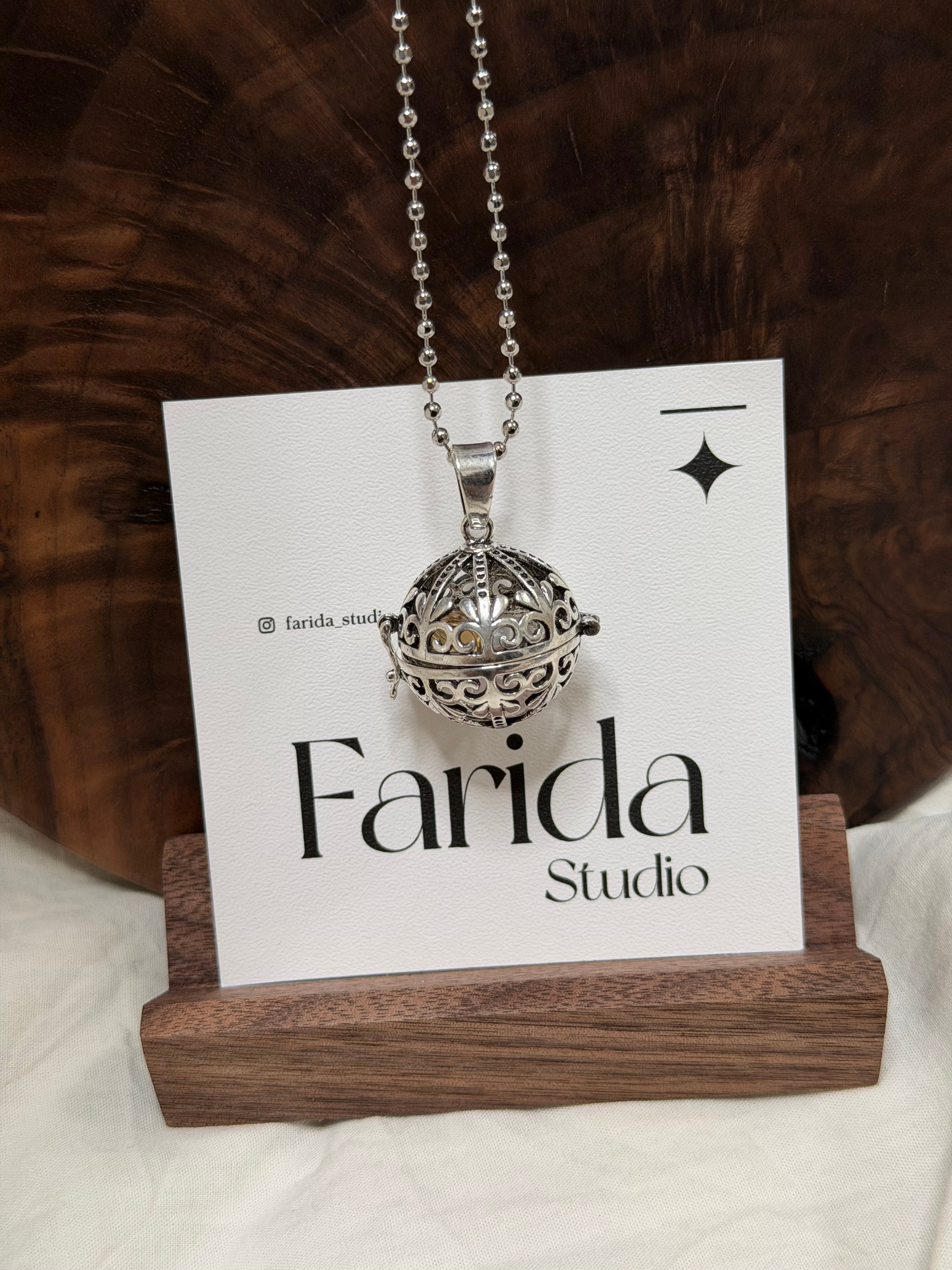 復古花紋盒子吊墜（送隨機水晶）